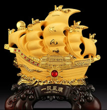 Load image into Gallery viewer, Chinese Feng Shui Good Fortune Wealth Dragon Boat Statue Home/Office Decor Sculpture Craft Living Room TV Cabinet Fortune Ornament Housewarming Gift