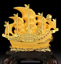 Load image into Gallery viewer, Chinese Feng Shui Good Fortune Wealth Dragon Boat Statue Home/Office Decor Sculpture Craft Living Room TV Cabinet Fortune Ornament Housewarming Gift