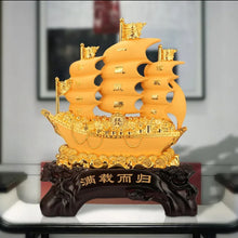 Load image into Gallery viewer, Chinese Feng Shui Good Fortune Wealth Dragon Boat Statue Home/Office Decor Sculpture Craft Living Room TV Cabinet Fortune Ornament Housewarming Gift