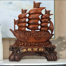 Load image into Gallery viewer, Chinese Feng Shui Good Fortune Wealth Dragon Boat Statue Home/Office Decor Sculpture Craft Living Room TV Cabinet Fortune Ornament Housewarming Gift