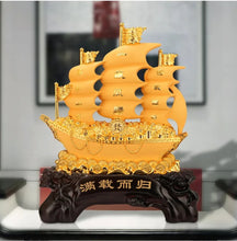 Load image into Gallery viewer, Chinese Feng Shui Good Fortune Wealth Dragon Boat Statue Home/Office Decor Sculpture Craft Living Room TV Cabinet Fortune Ornament Housewarming Gift