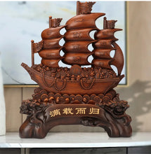 Load image into Gallery viewer, Chinese Feng Shui Good Fortune Wealth Dragon Boat Statue Home/Office Decor Sculpture Craft Living Room TV Cabinet Fortune Ornament Housewarming Gift