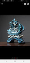 Load image into Gallery viewer, Chinese Feng Shui Good Fortune Wealth Sailboat Statue Home/Office Decor Sculpture Craft Living Room TV Cabinet Fortune Ornament Housewarming Gift