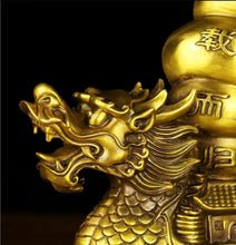 Load image into Gallery viewer, Chinese Feng Shui Good Fortune Wealth Dragon Boat Copper Statue Home/Office Decor Sculpture Craft Living Room TV Cabinet Fortune Ornament Housewarming Gift
