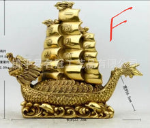 Load image into Gallery viewer, Chinese Feng Shui Good Fortune Wealth Dragon Boat Copper Statue Home/Office Decor Sculpture Craft Living Room TV Cabinet Fortune Ornament Housewarming Gift