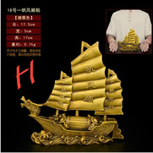 Load image into Gallery viewer, Chinese Feng Shui Good Fortune Wealth Dragon Boat Copper Statue Home/Office Decor Sculpture Craft Living Room TV Cabinet Fortune Ornament Housewarming Gift