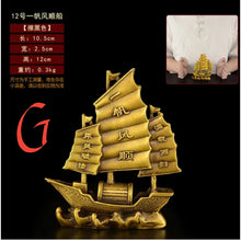 Load image into Gallery viewer, Chinese Feng Shui Good Fortune Wealth Dragon Boat Copper Statue Home/Office Decor Sculpture Craft Living Room TV Cabinet Fortune Ornament Housewarming Gift
