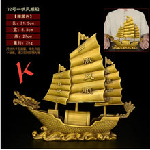 Load image into Gallery viewer, Chinese Feng Shui Good Fortune Wealth Dragon Boat Copper Statue Home/Office Decor Sculpture Craft Living Room TV Cabinet Fortune Ornament Housewarming Gift