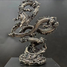 Load image into Gallery viewer, Chinese Feng Shui Good Fortune Wealth Lucky Gold/Silver Dragon Copper Statue Home/Office Decor Sculpture Craft Living Room TV Cabinet Fortune Ornament Housewarming Gift