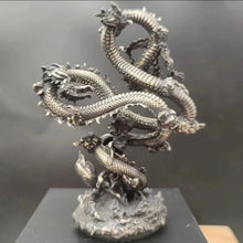 Load image into Gallery viewer, Chinese Feng Shui Good Fortune Wealth Lucky Gold/Silver Dragon Copper Statue Home/Office Decor Sculpture Craft Living Room TV Cabinet Fortune Ornament Housewarming Gift