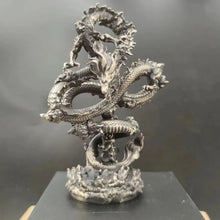 Load image into Gallery viewer, Chinese Feng Shui Good Fortune Wealth Lucky Gold/Silver Dragon Copper Statue Home/Office Decor Sculpture Craft Living Room TV Cabinet Fortune Ornament Housewarming Gift