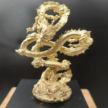 Load image into Gallery viewer, Chinese Feng Shui Good Fortune Wealth Lucky Gold/Silver Dragon Copper Statue Home/Office Decor Sculpture Craft Living Room TV Cabinet Fortune Ornament Housewarming Gift