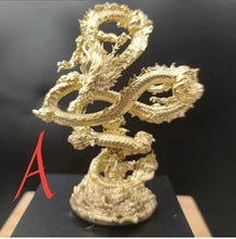 Load image into Gallery viewer, Chinese Feng Shui Good Fortune Wealth Lucky Gold/Silver Dragon Copper Statue Home/Office Decor Sculpture Craft Living Room TV Cabinet Fortune Ornament Housewarming Gift
