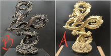 Load image into Gallery viewer, Chinese Feng Shui Good Fortune Wealth Lucky Gold/Silver Dragon Copper Statue Home/Office Decor Sculpture Craft Living Room TV Cabinet Fortune Ornament Housewarming Gift