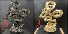 Load image into Gallery viewer, Chinese Feng Shui Good Fortune Wealth Lucky Gold/Silver Dragon Copper Statue Home/Office Decor Sculpture Craft Living Room TV Cabinet Fortune Ornament Housewarming Gift
