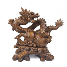 Load image into Gallery viewer, Chinese Feng Shui Good Fortune Wealth Gourd Dragon Statue Home/Office Decor Sculpture Craft Living Room TV Cabinet Fortune Ornament Housewarming Gift