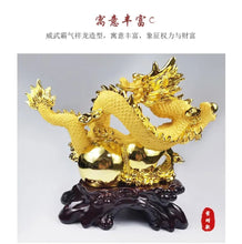Load image into Gallery viewer, Chinese Feng Shui Good Fortune Wealth Gourd Dragon Statue Home/Office Decor Sculpture Craft Living Room TV Cabinet Fortune Ornament Housewarming Gift
