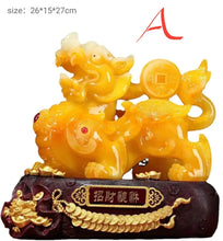 Load image into Gallery viewer, Chinese Feng Shui Good Fortune Wealth Gold Dragon/Pixui/Lion/Brave Troop Statue Home/Office Decor Sculpture Craft Living Room TV Cabinet Fortune Ornament Housewarming Gift