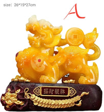 Load image into Gallery viewer, Chinese Feng Shui Good Fortune Wealth Gold Dragon/Pixui/Lion/Brave Troop Statue Home/Office Decor Sculpture Craft Living Room TV Cabinet Fortune Ornament Housewarming Gift