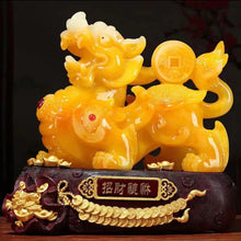 Load image into Gallery viewer, Chinese Feng Shui Good Fortune Wealth Gold Dragon/Pixui/Lion/Brave Troop Statue Home/Office Decor Sculpture Craft Living Room TV Cabinet Fortune Ornament Housewarming Gift