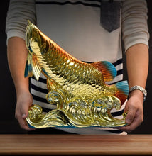Load image into Gallery viewer, Chinese Feng Shui Good Fortune Wealth Lucky Gold Fish Statue Home/Office Decor Sculpture Craft Living Room TV Cabinet Fortune Ornament Housewarming Gift
