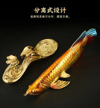 Load image into Gallery viewer, Chinese Feng Shui Good Fortune Wealth Lucky Gold Fish Statue Home/Office Decor Sculpture Craft Living Room TV Cabinet Fortune Ornament Housewarming Gift