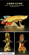 Load image into Gallery viewer, Chinese Feng Shui Good Fortune Wealth Lucky Gold Fish Statue Home/Office Decor Sculpture Craft Living Room TV Cabinet Fortune Ornament Housewarming Gift