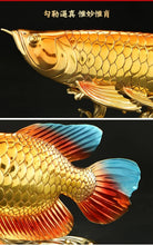 Load image into Gallery viewer, Chinese Feng Shui Good Fortune Wealth Lucky Gold Fish Statue Home/Office Decor Sculpture Craft Living Room TV Cabinet Fortune Ornament Housewarming Gift