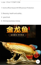 Load image into Gallery viewer, Chinese Feng Shui Good Fortune Wealth Lucky Gold Fish Statue Home/Office Decor Sculpture Craft Living Room TV Cabinet Fortune Ornament Housewarming Gift