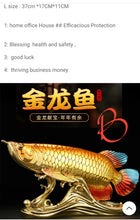 Load image into Gallery viewer, Chinese Feng Shui Good Fortune Wealth Lucky Gold Fish Statue Home/Office Decor Sculpture Craft Living Room TV Cabinet Fortune Ornament Housewarming Gift