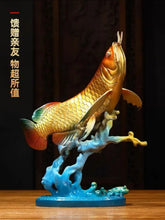 Load image into Gallery viewer, Chinese Feng Shui Good Fortune Wealth Lucky Gold Fish Brass Statue Home/Office Decor Sculpture Craft Living Room TV Cabinet Fortune Ornament Housewarming Gift