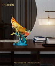 Load image into Gallery viewer, Chinese Feng Shui Good Fortune Wealth Lucky Gold Fish Brass Statue Home/Office Decor Sculpture Craft Living Room TV Cabinet Fortune Ornament Housewarming Gift
