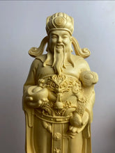 Load image into Gallery viewer, Chinese Feng Shui Good Fortune Wealth Blessing Fu Lu Shou 3 Gods Fortune Wood Craft Statue Home/Office Decor Sculpture Craft Living Room TV Cabinet Fortune Ornament Housewarming Gift