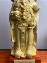 Load image into Gallery viewer, Chinese Feng Shui Good Fortune Wealth Blessing Fu Lu Shou 3 Gods Fortune Wood Craft Statue Home/Office Decor Sculpture Craft Living Room TV Cabinet Fortune Ornament Housewarming Gift