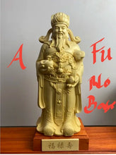 Load image into Gallery viewer, Chinese Feng Shui Good Fortune Wealth Blessing Fu Lu Shou 3 Gods Fortune Wood Craft Statue Home/Office Decor Sculpture Craft Living Room TV Cabinet Fortune Ornament Housewarming Gift