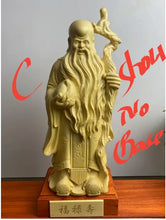 Load image into Gallery viewer, Chinese Feng Shui Good Fortune Wealth Blessing Fu Lu Shou 3 Gods Fortune Wood Craft Statue Home/Office Decor Sculpture Craft Living Room TV Cabinet Fortune Ornament Housewarming Gift