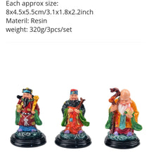 Load image into Gallery viewer, Chinese Feng Shui Good Fortune Wealth Blessing Fu Lu Shou 3 Gods Fortune Craft Statue Home/Office Decor Sculpture Craft Living Room TV Cabinet Fortune Ornament Housewarming Gift