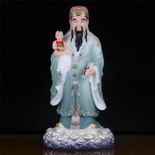 Load image into Gallery viewer, Chinese Feng Shui Good Fortune Wealth Blessing Fu Lu Shou 3 Gods Fortune Craft Statue Home/Office Decor Sculpture Craft Living Room TV Cabinet Fortune Ornament Housewarming Gift