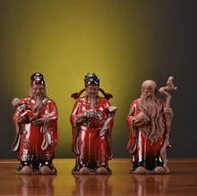 Load image into Gallery viewer, Chinese Feng Shui Good Fortune Wealth Blessing Fu Lu Shou 3 Gods Fortune Craft Statue Home/Office Decor Sculpture Craft Living Room TV Cabinet Fortune Ornament Housewarming Gift