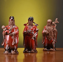 Load image into Gallery viewer, Chinese Feng Shui Good Fortune Wealth Blessing Fu Lu Shou 3 Gods Fortune Craft Statue Home/Office Decor Sculpture Craft Living Room TV Cabinet Fortune Ornament Housewarming Gift