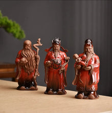 Load image into Gallery viewer, Chinese Feng Shui Good Fortune Wealth Blessing Fu Lu Shou 3 Gods Fortune Craft Statue Home/Office Decor Sculpture Craft Living Room TV Cabinet Fortune Ornament Housewarming Gift