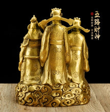 Load image into Gallery viewer, Chinese Feng Shui Good Fortune Wealth Blessing 5 Gods Wealth Fortune Copper Brass Craft Statue Home/Office Decor Sculpture Craft Living Room TV Cabinet Fortune Ornament Housewarming Gift