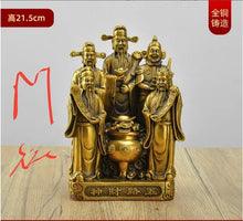 Load image into Gallery viewer, Chinese Feng Shui Good Fortune Wealth Blessing 5 Gods Wealth Fortune Copper Brass Craft Statue Home/Office Decor Sculpture Craft Living Room TV Cabinet Fortune Ornament Housewarming Gift