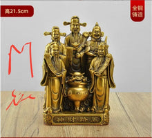 Load image into Gallery viewer, Chinese Feng Shui Good Fortune Wealth Blessing 5 Gods Wealth Fortune Copper Brass Craft Statue Home/Office Decor Sculpture Craft Living Room TV Cabinet Fortune Ornament Housewarming Gift