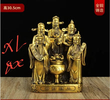Load image into Gallery viewer, Chinese Feng Shui Good Fortune Wealth Blessing 5 Gods Wealth Fortune Copper Brass Craft Statue Home/Office Decor Sculpture Craft Living Room TV Cabinet Fortune Ornament Housewarming Gift