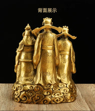 Load image into Gallery viewer, Chinese Feng Shui Good Fortune Wealth Blessing 5 Gods Wealth Fortune Copper Brass Craft Statue Home/Office Decor Sculpture Craft Living Room TV Cabinet Fortune Ornament Housewarming Gift