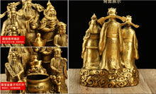 Load image into Gallery viewer, Chinese Feng Shui Good Fortune Wealth Blessing 5 Gods Wealth Fortune Copper Brass Craft Statue Home/Office Decor Sculpture Craft Living Room TV Cabinet Fortune Ornament Housewarming Gift