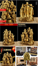 Load image into Gallery viewer, Chinese Feng Shui Good Fortune Wealth Blessing 5 Gods Wealth Fortune Copper Brass Craft Statue Home/Office Decor Sculpture Craft Living Room TV Cabinet Fortune Ornament Housewarming Gift