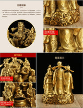 Load image into Gallery viewer, Chinese Feng Shui Good Fortune Wealth Blessing 5 Gods Wealth Fortune Copper Brass Craft Statue Home/Office Decor Sculpture Craft Living Room TV Cabinet Fortune Ornament Housewarming Gift