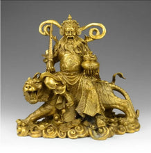 Load image into Gallery viewer, Chinese Feng Shui Good Fortune Wealth Lucky Tiger Blessing God Wealth Fortune Copper Craft Statue Home/Office Decor Sculpture Craft Living Room TV Cabinet Fortune Ornament Housewarming Gift